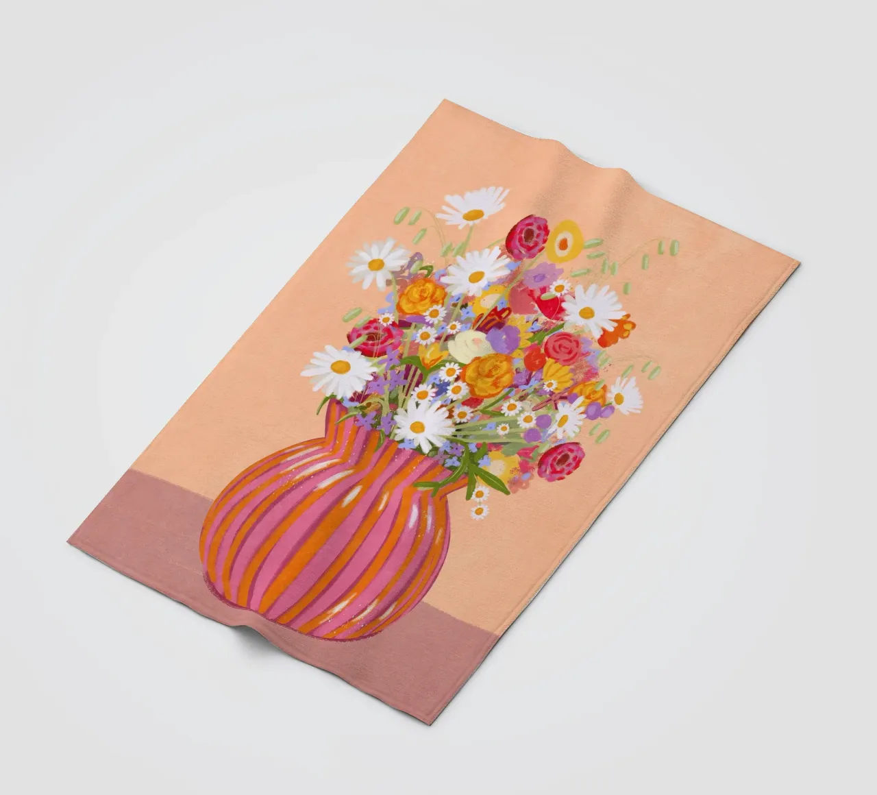 Fiori in vaso a strisce coperta in pile da Illustration Raissa Oltmanns