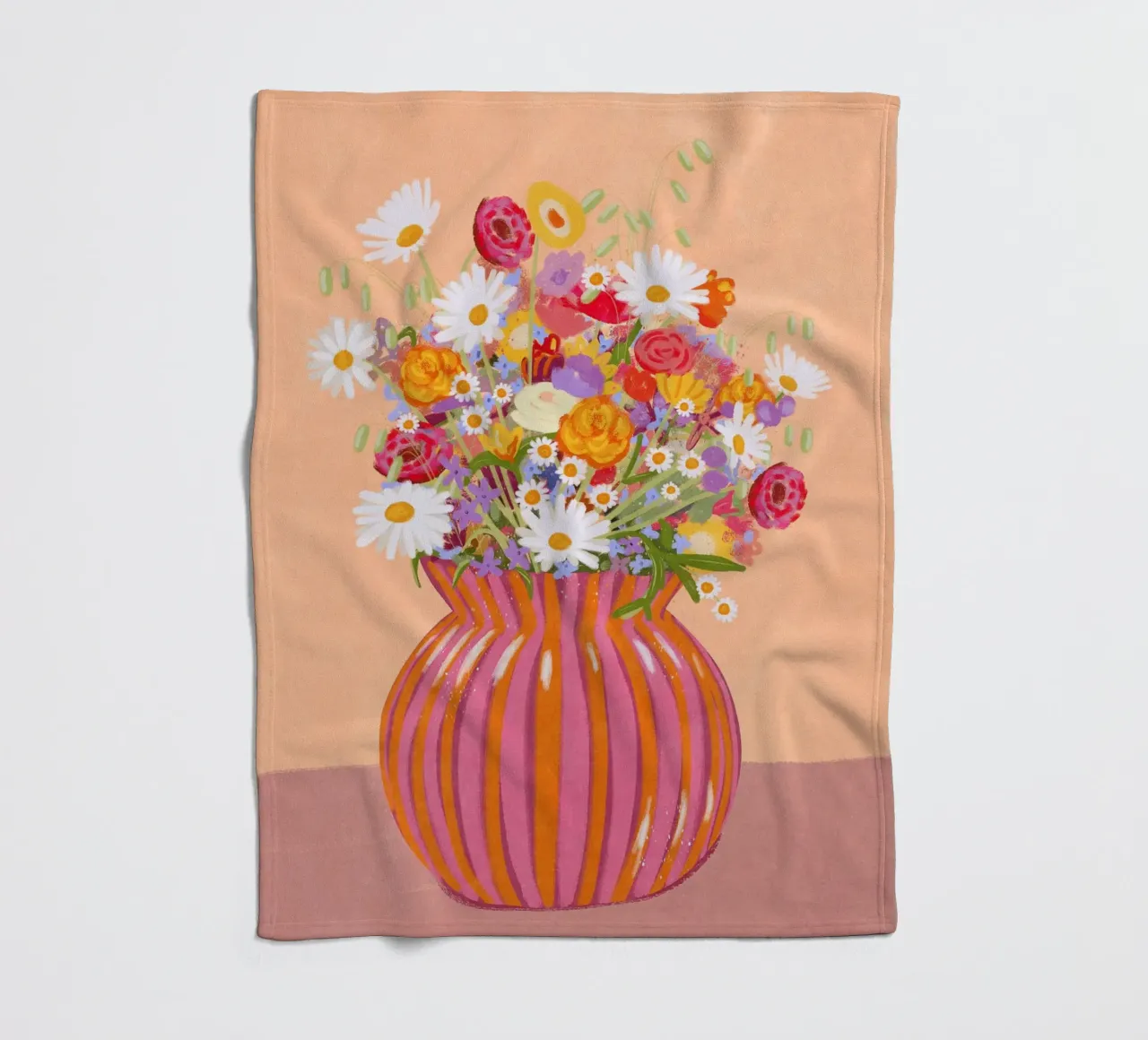 Fiori in vaso a strisce coperta in pile da Illustration Raissa Oltmanns