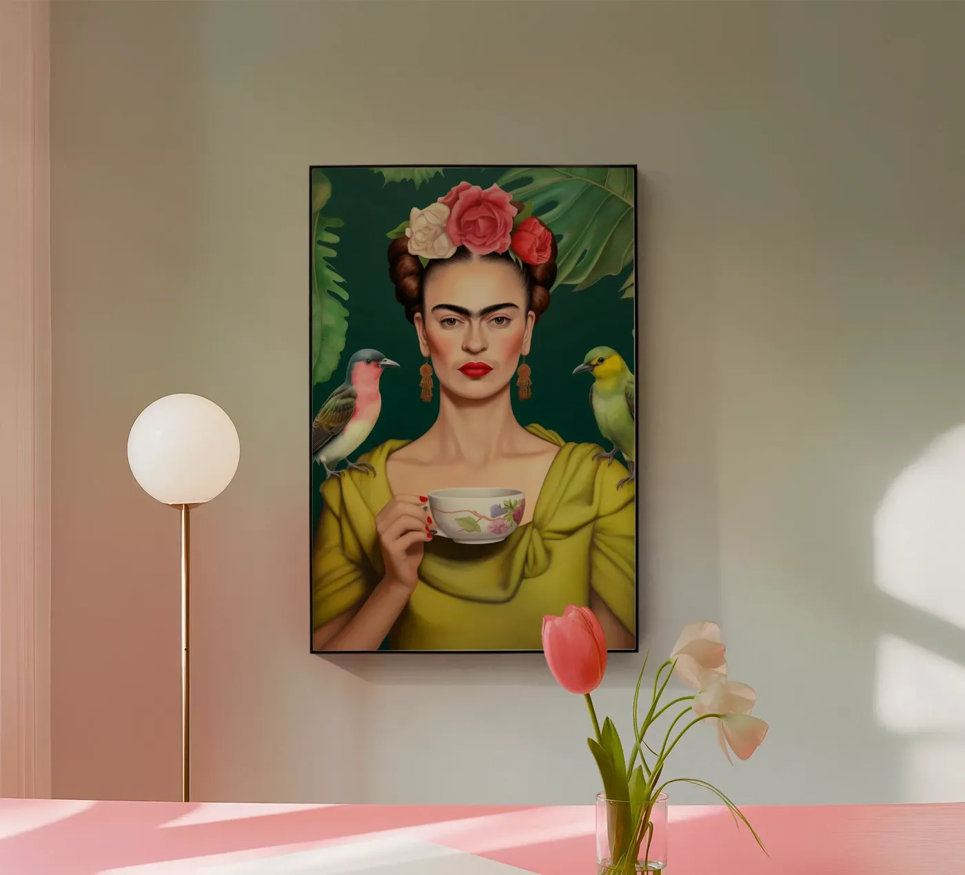 Frida che beve il tè plexiglass da Carinaprint