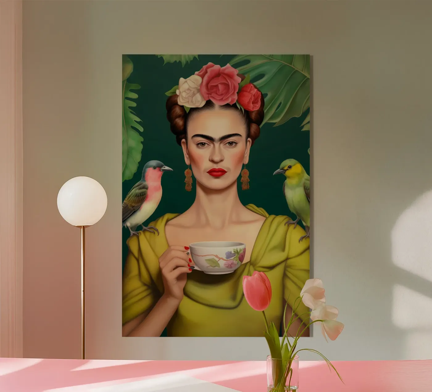 Frida che beve il tè plexiglass da Carinaprint