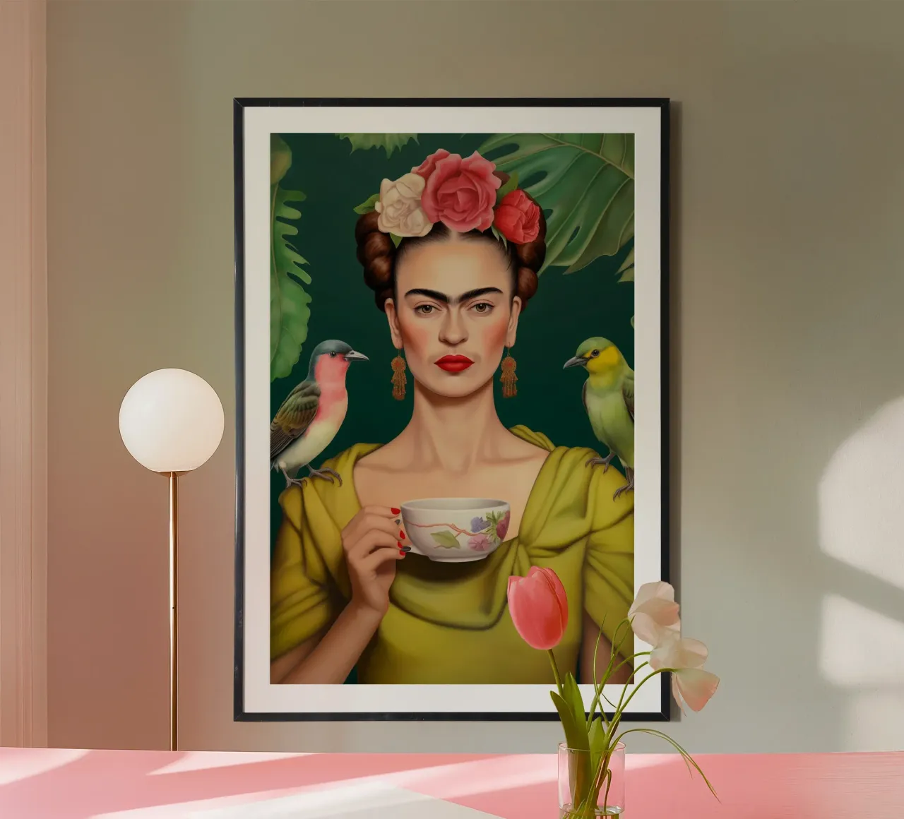 Frida che beve il tè carta hahnemühle da Carinaprint