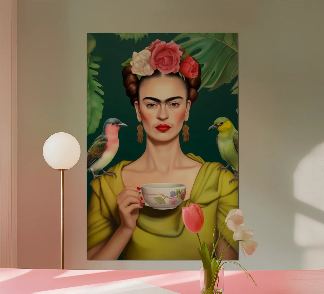 Frida che beve il tè carta hahnemühle da Carinaprint