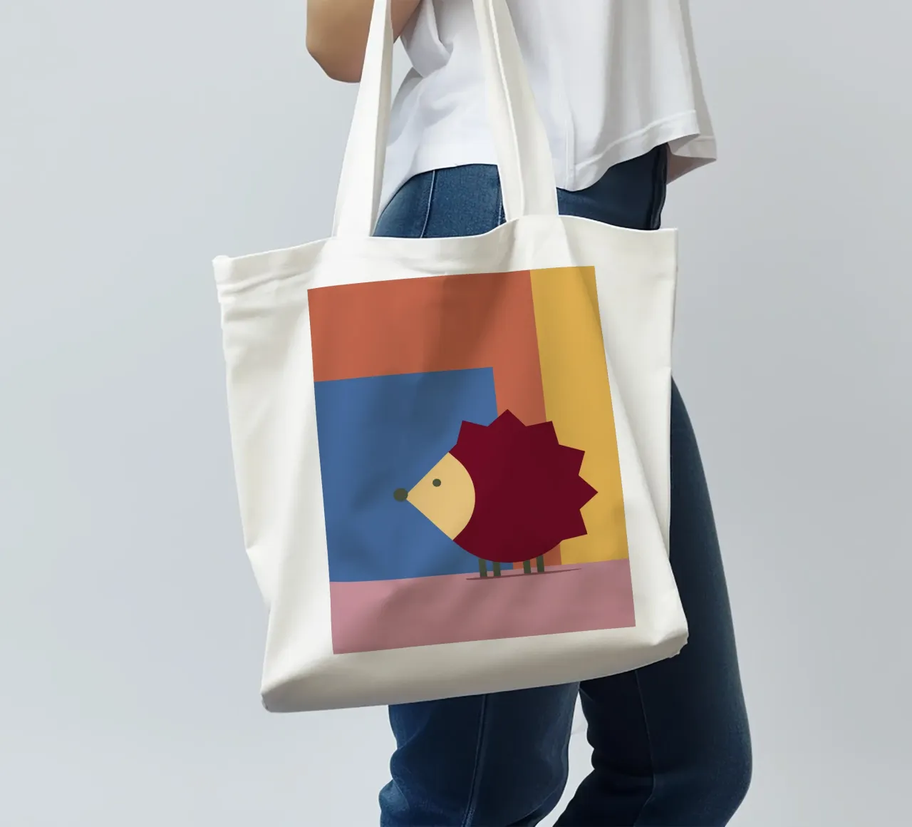 Geometrischer Igel – Bauhaus inspiriert borsa in juta da DARIA IVANOVNA