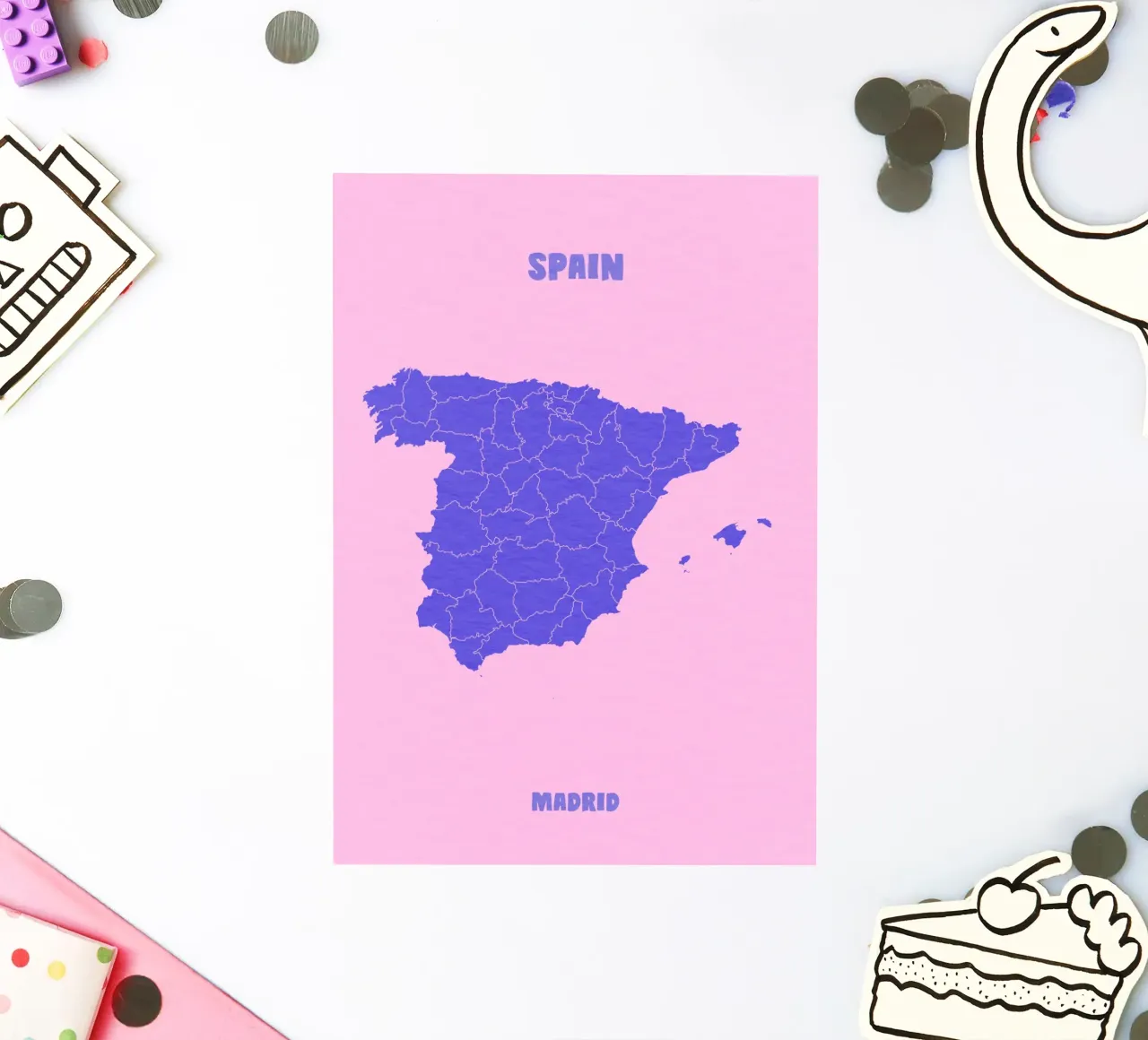 Spain Minimal Map adesivo da Attaboy Dsgn
