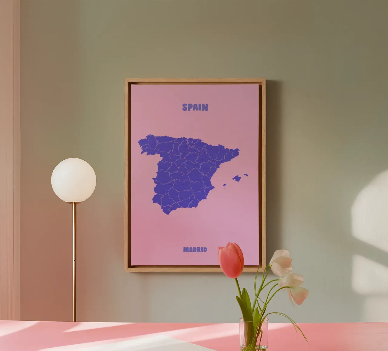 Spain Minimal Map tela da Attaboy Dsgn