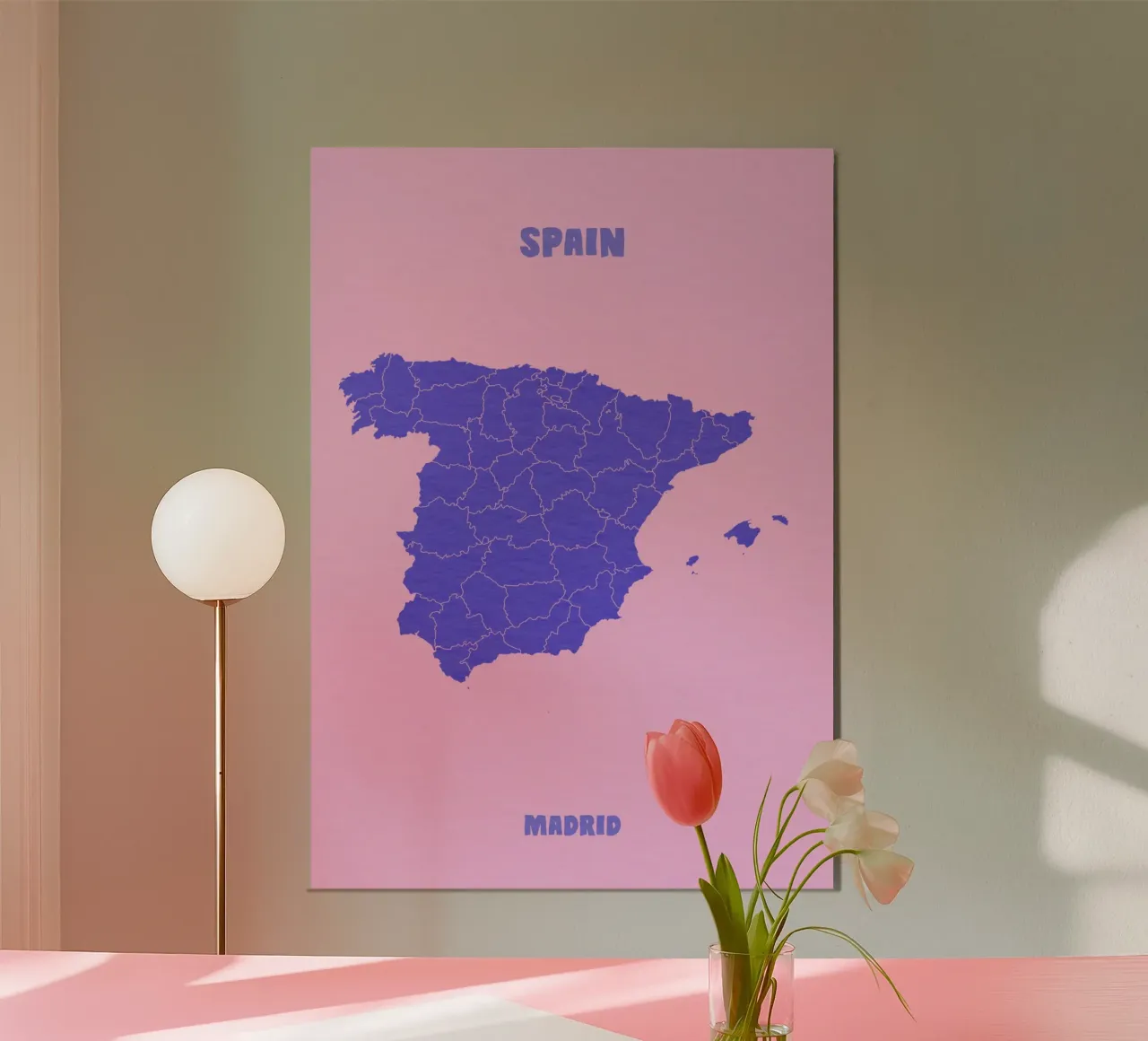 Spain Minimal Map carta hahnemühle da Attaboy Dsgn