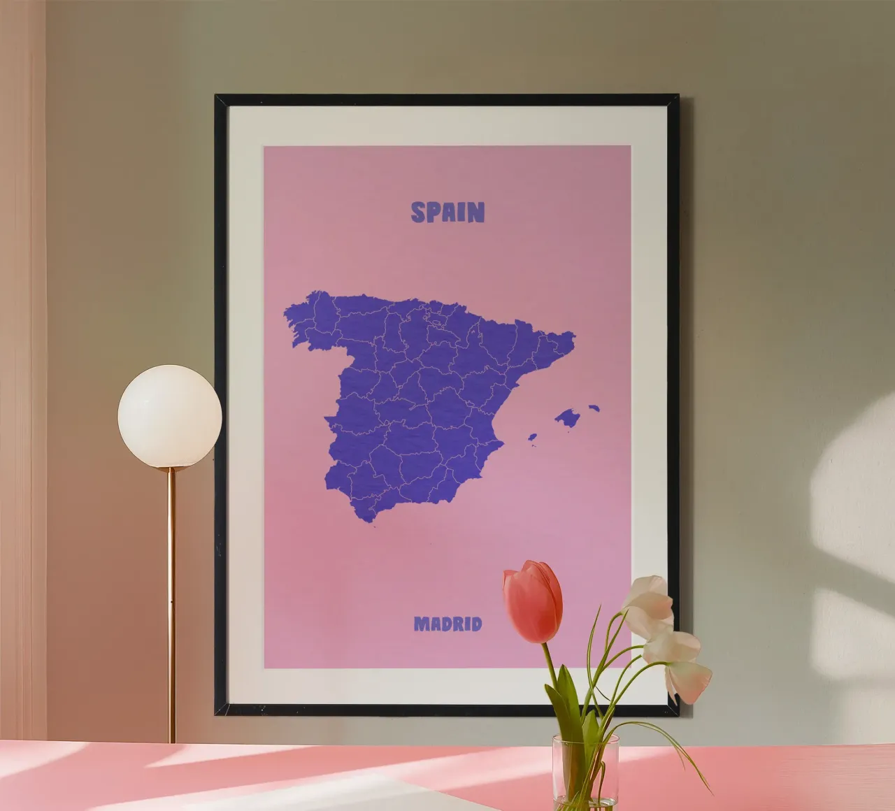 Spain Minimal Map carta hahnemühle da Attaboy Dsgn