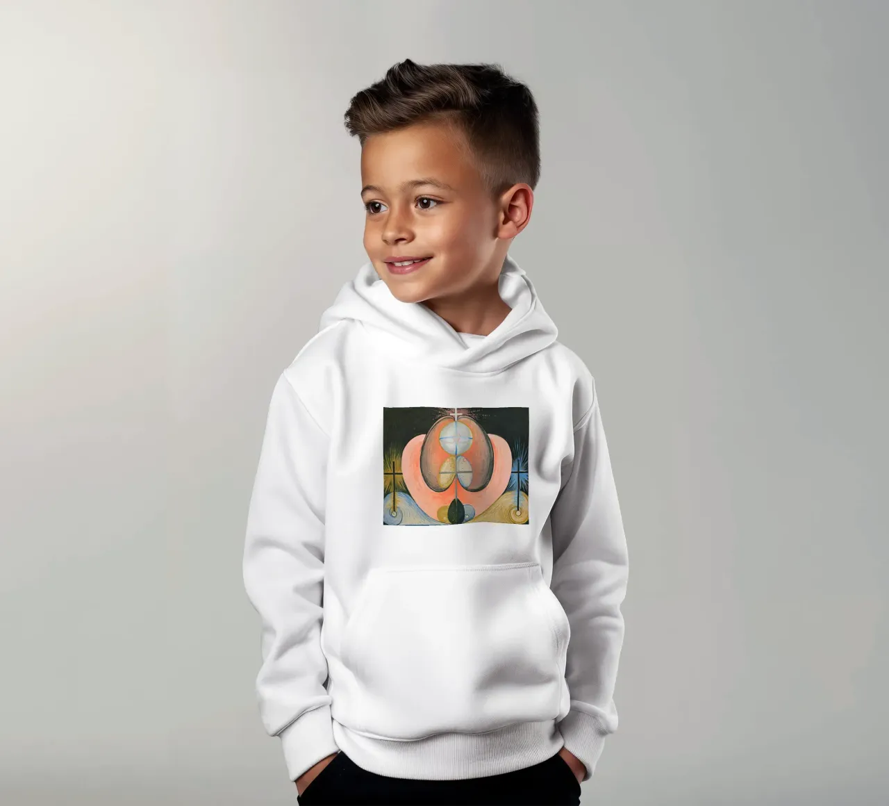 Hilma Af Klint - L'evoluzione n. 10 felpa bambino con cappuccio da William Store