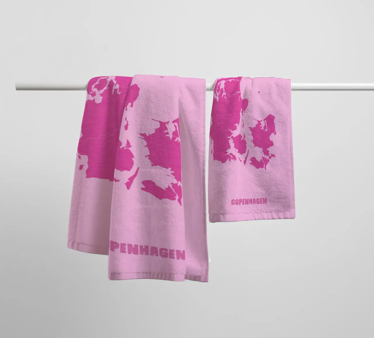 Denmark Copenhagen Map asciugamano da bagno da Attaboy Dsgn
