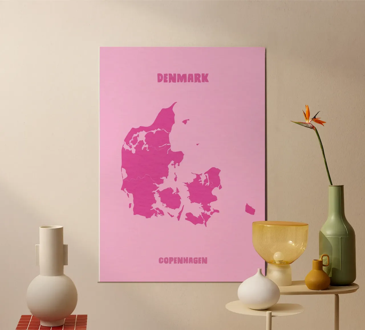 Denmark Copenhagen Map alluminio dibond da Attaboy Dsgn