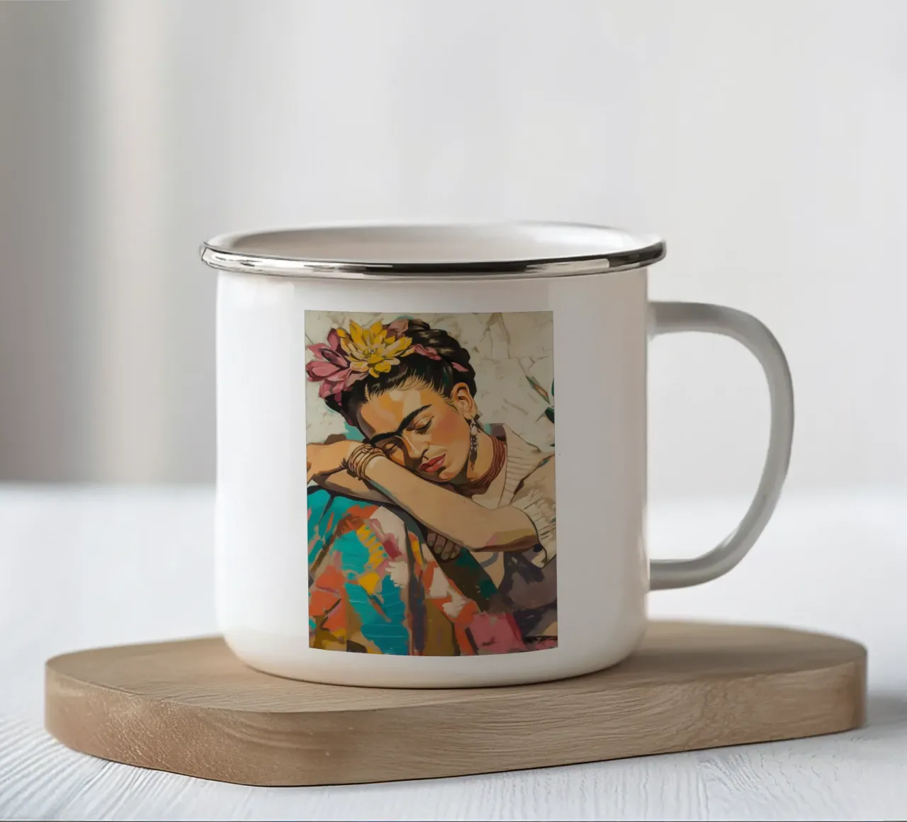 Frida's droomlandschap emaille mok van Carinaprint