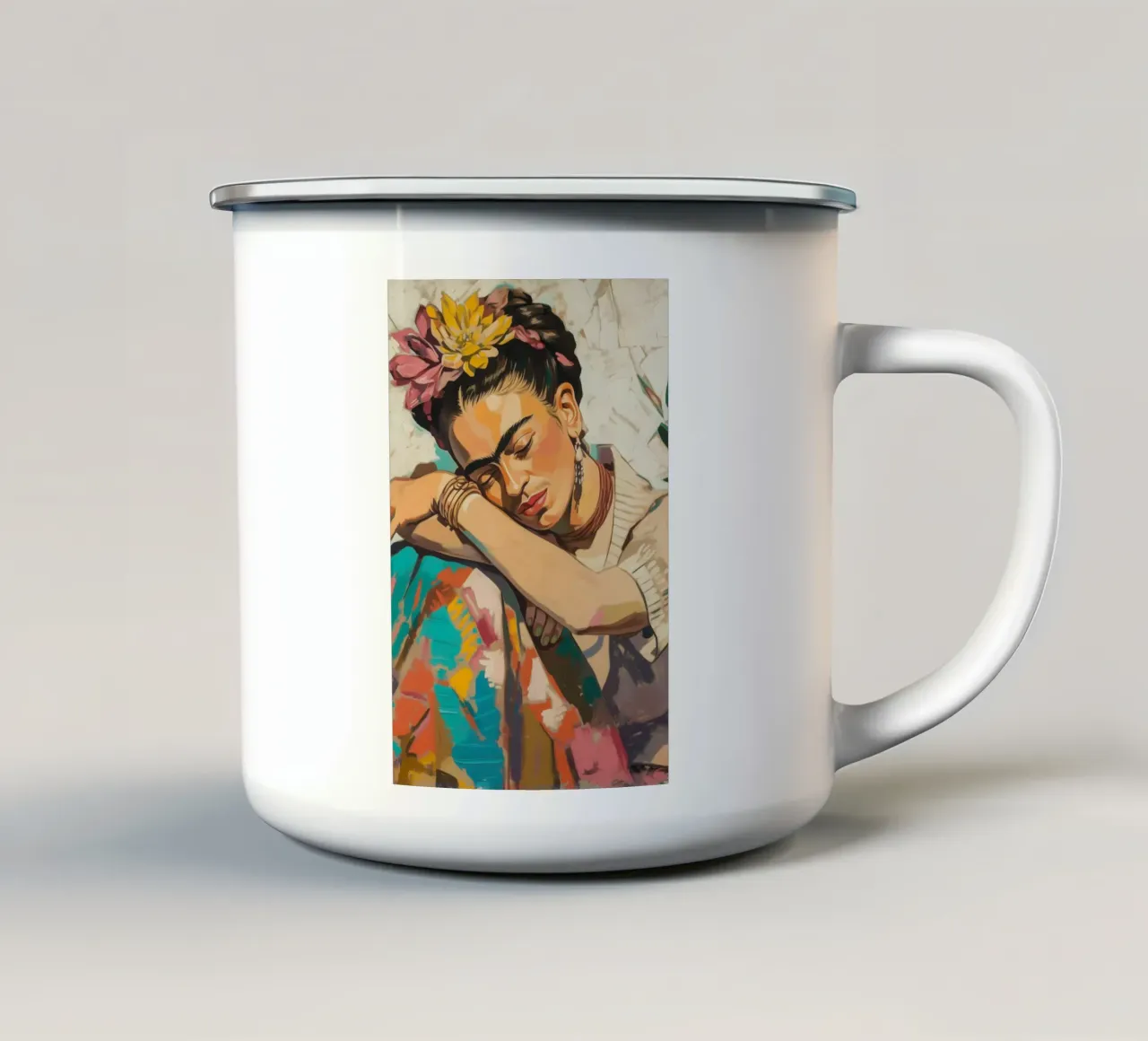 Frida's droomlandschap emaille mok van Carinaprint