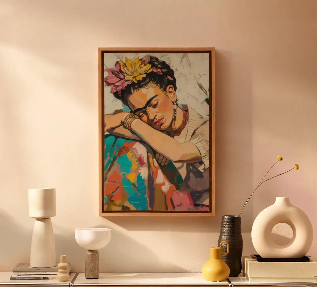 Frida's droomlandschap canvas met Baklijst van Carinaprint