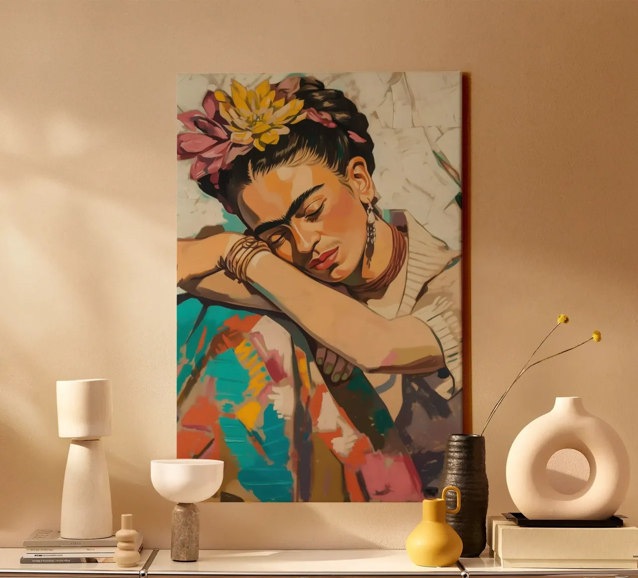 Frida's droomlandschap canvas met Baklijst van Carinaprint