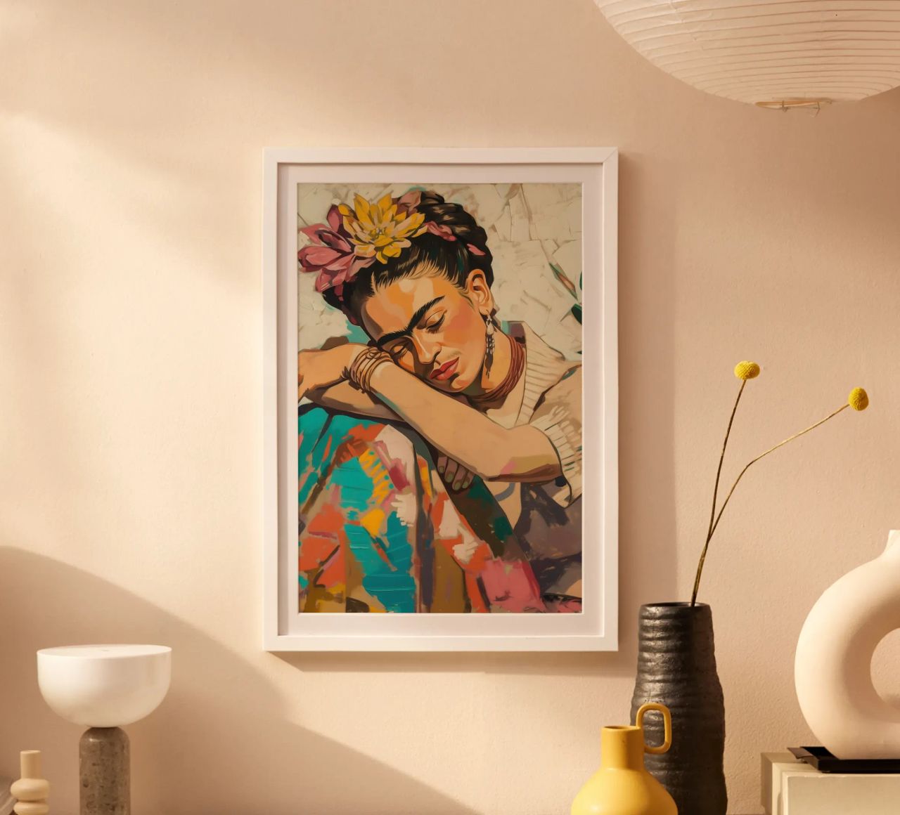 Le paysage de rêve de Frida poster de Carinaprint