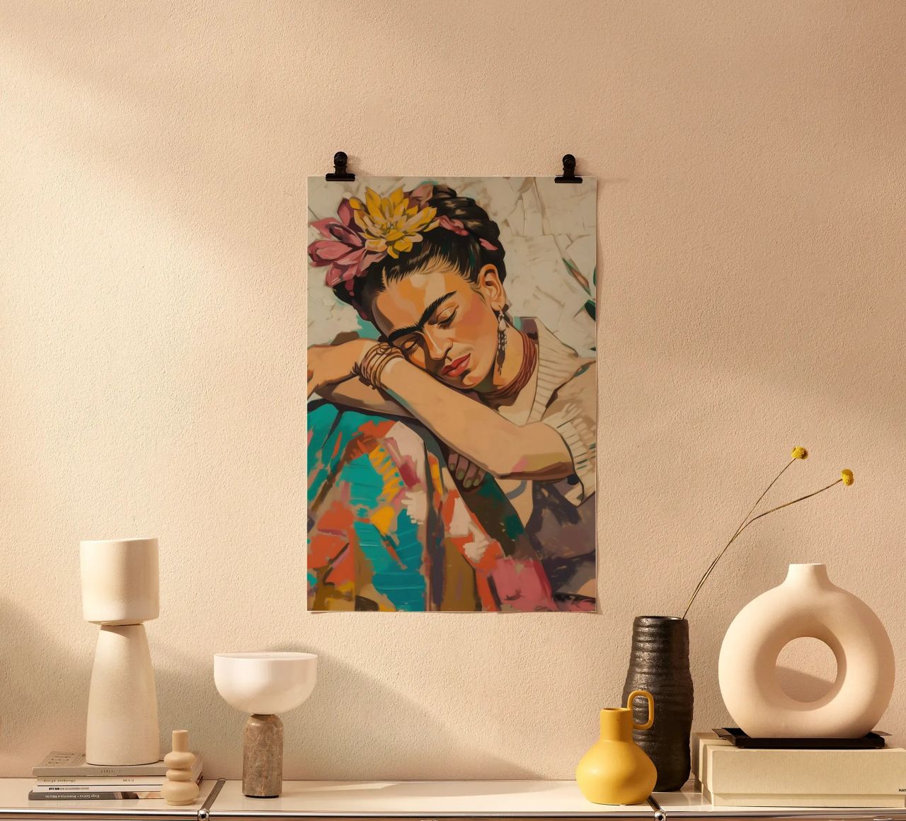 Le paysage de rêve de Frida poster de Carinaprint