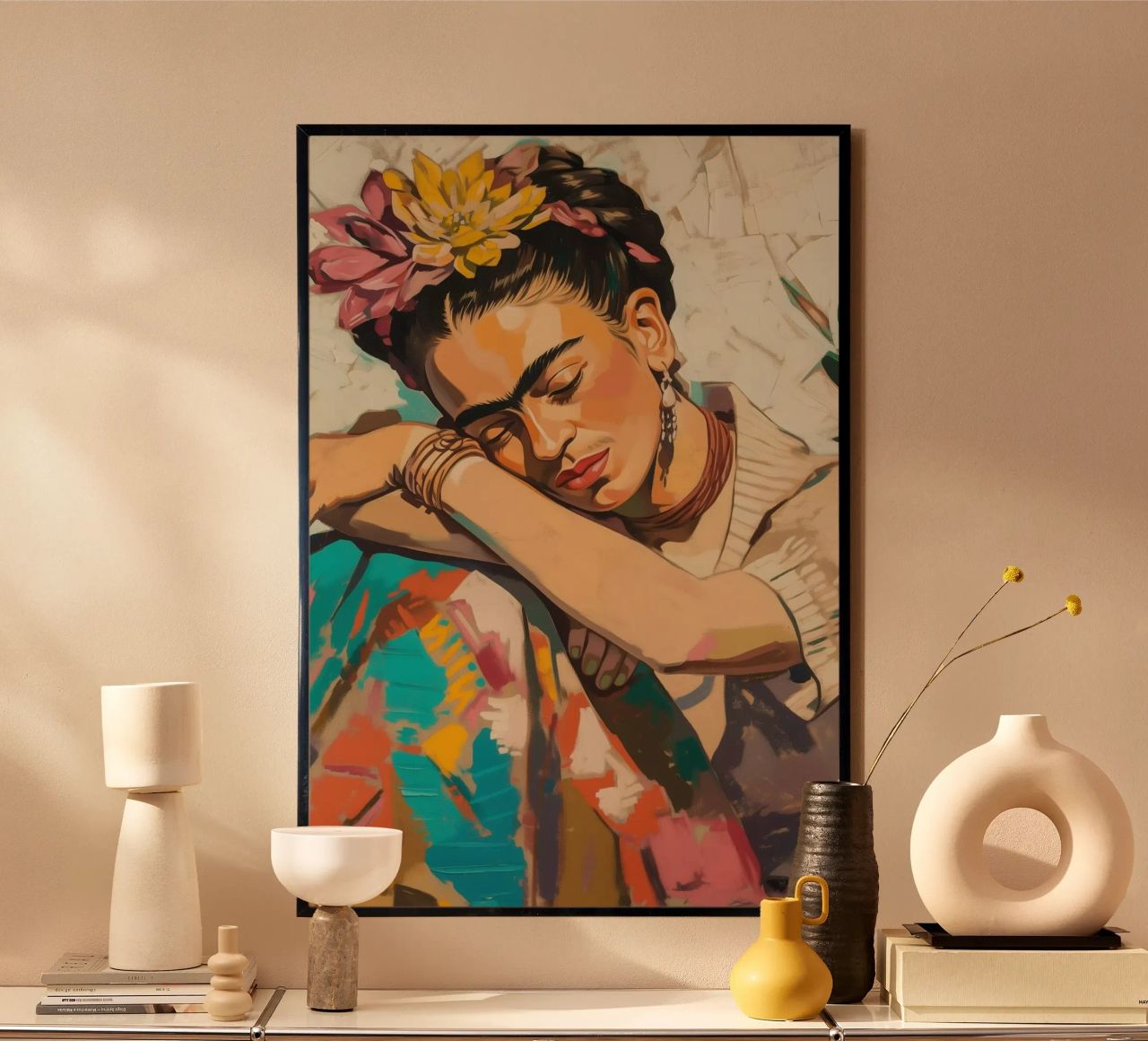 Le paysage de rêve de Frida poster de Carinaprint