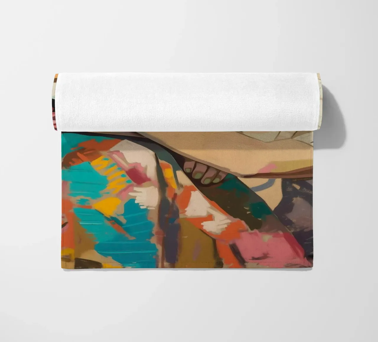 Frida's dream landscape beach towel by Carinaprint