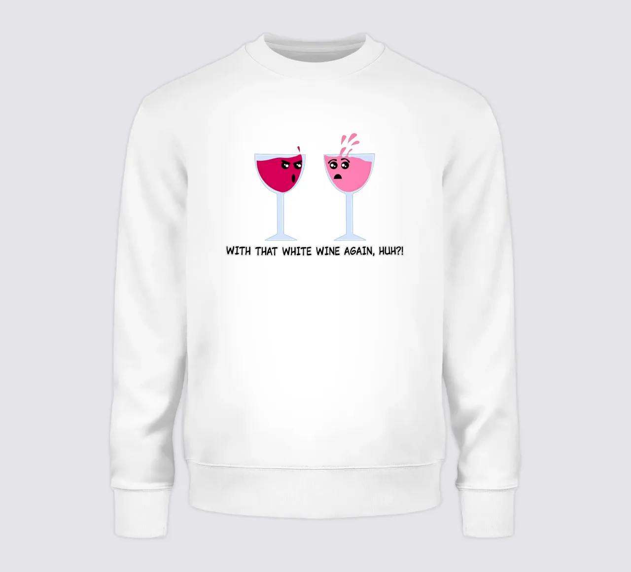 Grappige wijn cartoon sweatshirt van sillyindustries