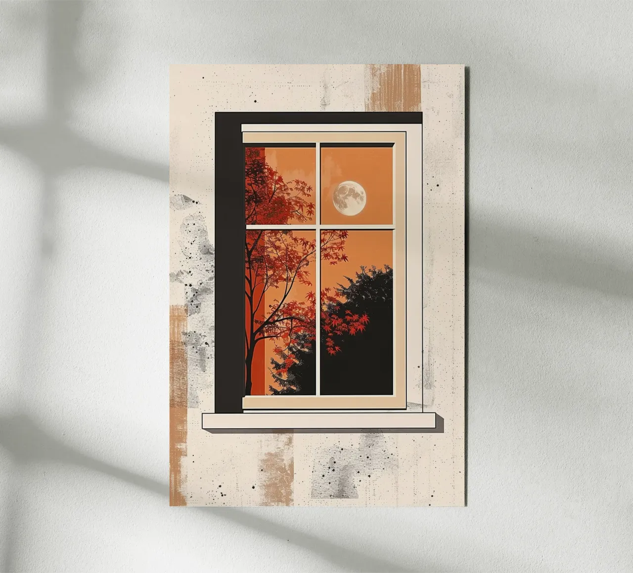Moonlit Autumn Window alluminio dibond da Mosaic Dialogue