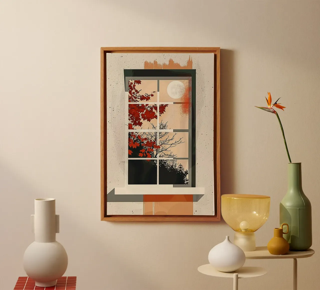 Autumn Moon Through the Window tela da Mosaic Dialogue