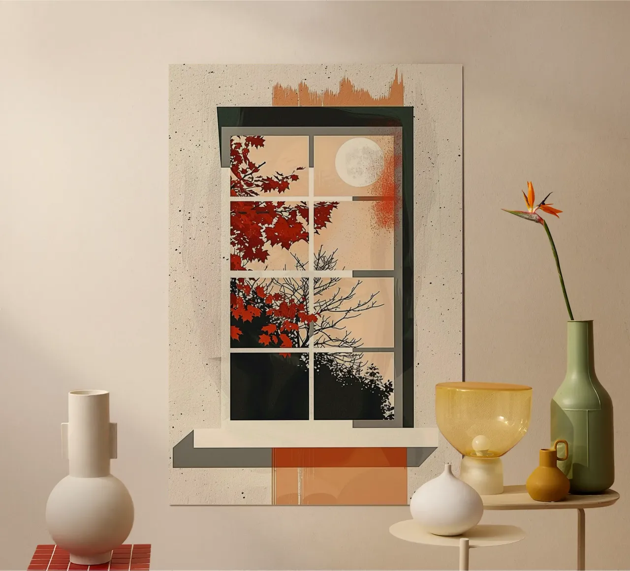 Autumn Moon Through the Window carta hahnemühle da Mosaic Dialogue