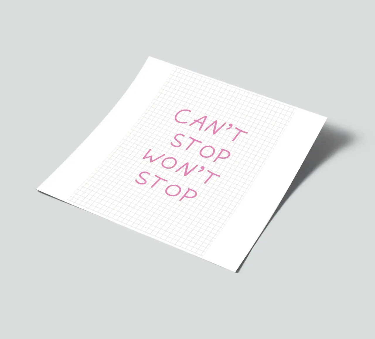 Can’t Stop Won’t Stop Typography foglio adesivo da Attaboy Dsgn