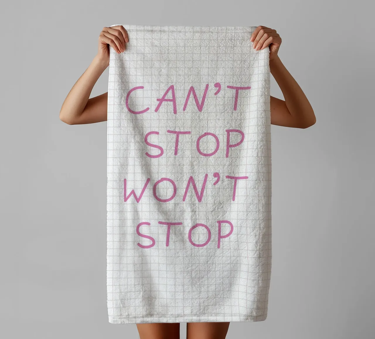 Can’t Stop Won’t Stop Typography asciugamano da bagno da Attaboy Dsgn