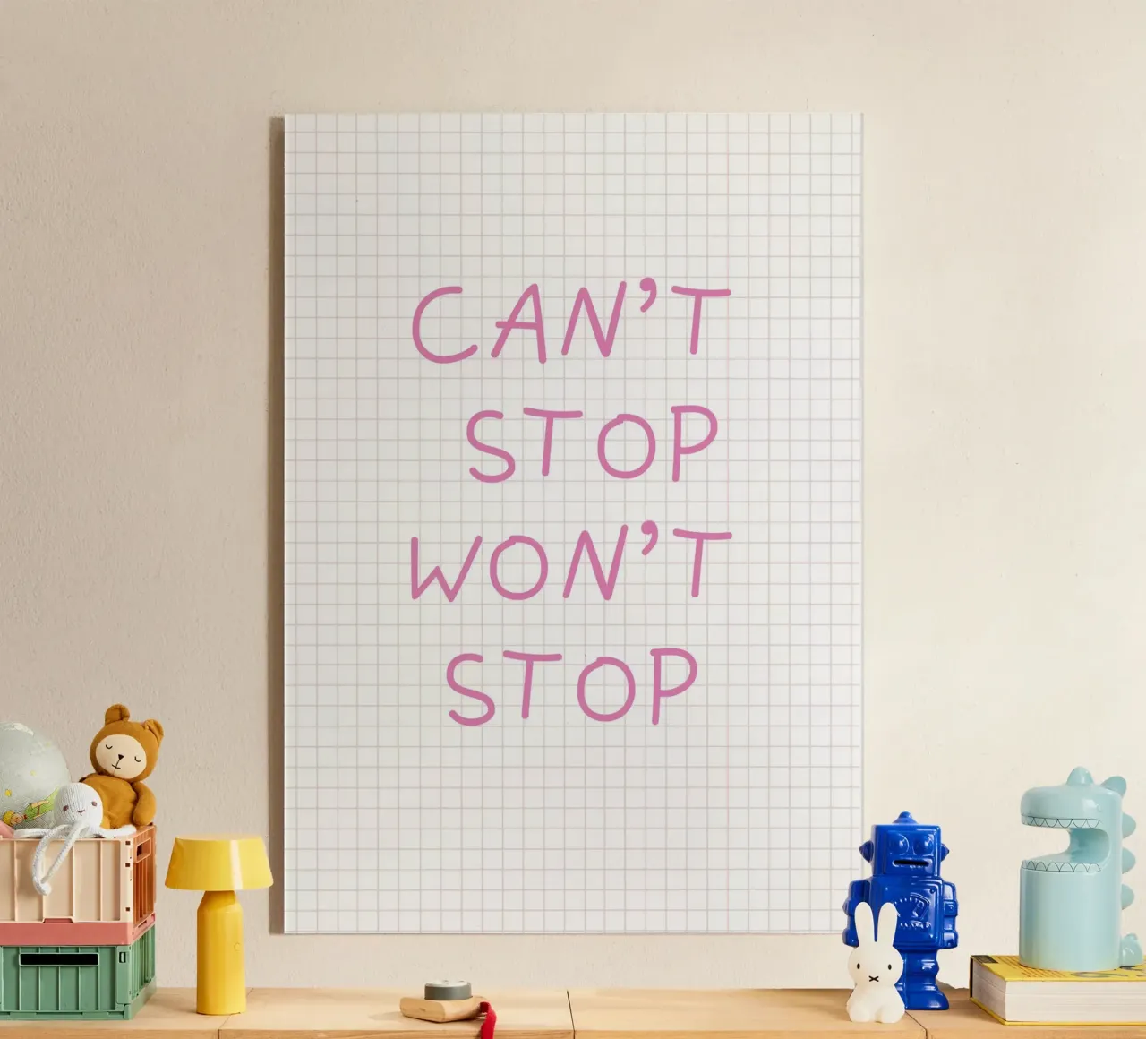 Can’t Stop Won’t Stop Typography plexiglass da Attaboy Dsgn