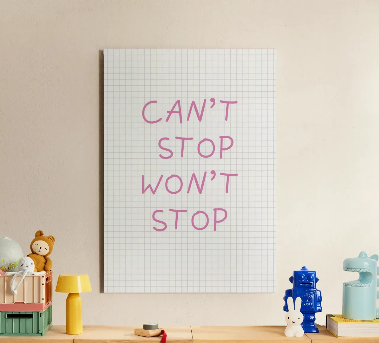 Can’t Stop Won’t Stop Typography alluminio dibond da Attaboy Dsgn