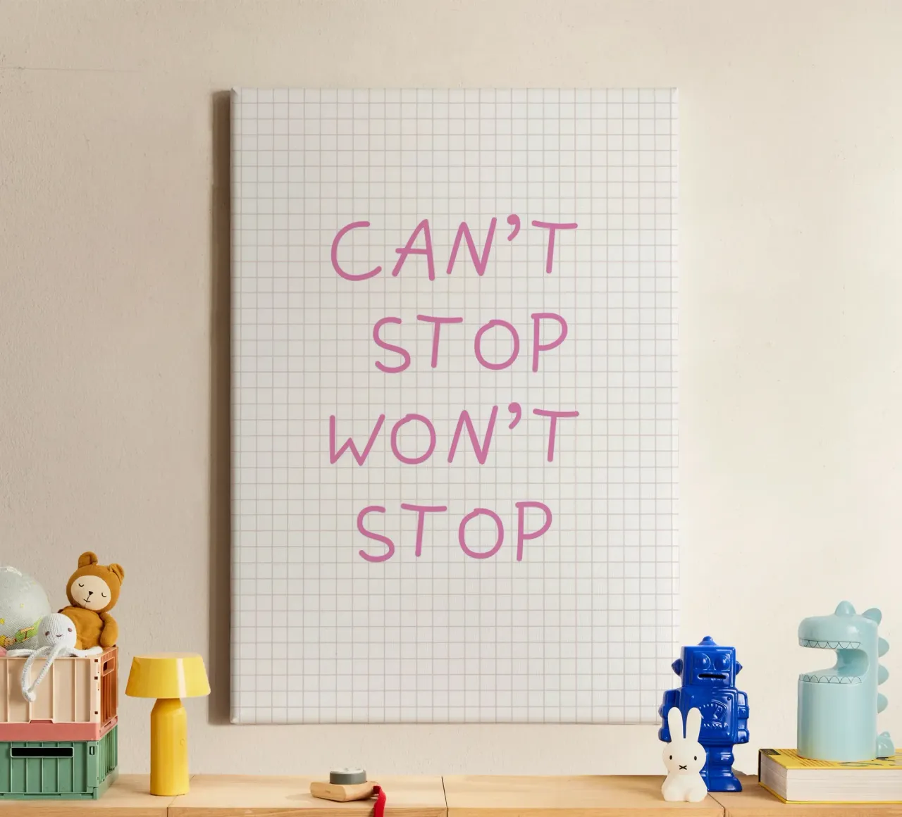 Can’t Stop Won’t Stop Typography tela da Attaboy Dsgn