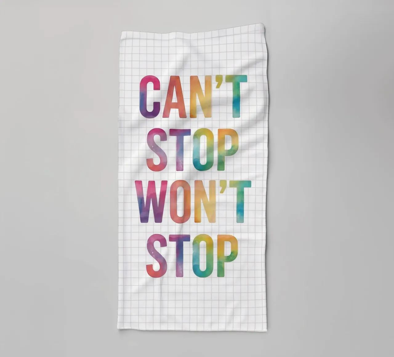 Can’t Stop Won’t Stop Quote asciugamano da bagno da Attaboy Dsgn