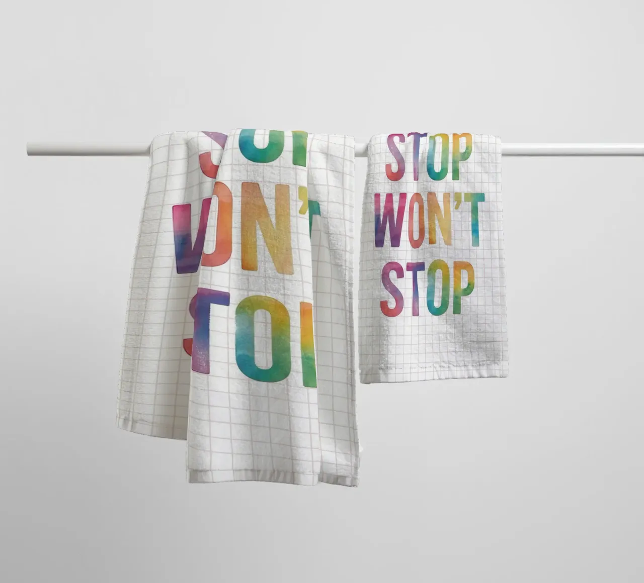 Can’t Stop Won’t Stop Quote asciugamano da bagno da Attaboy Dsgn