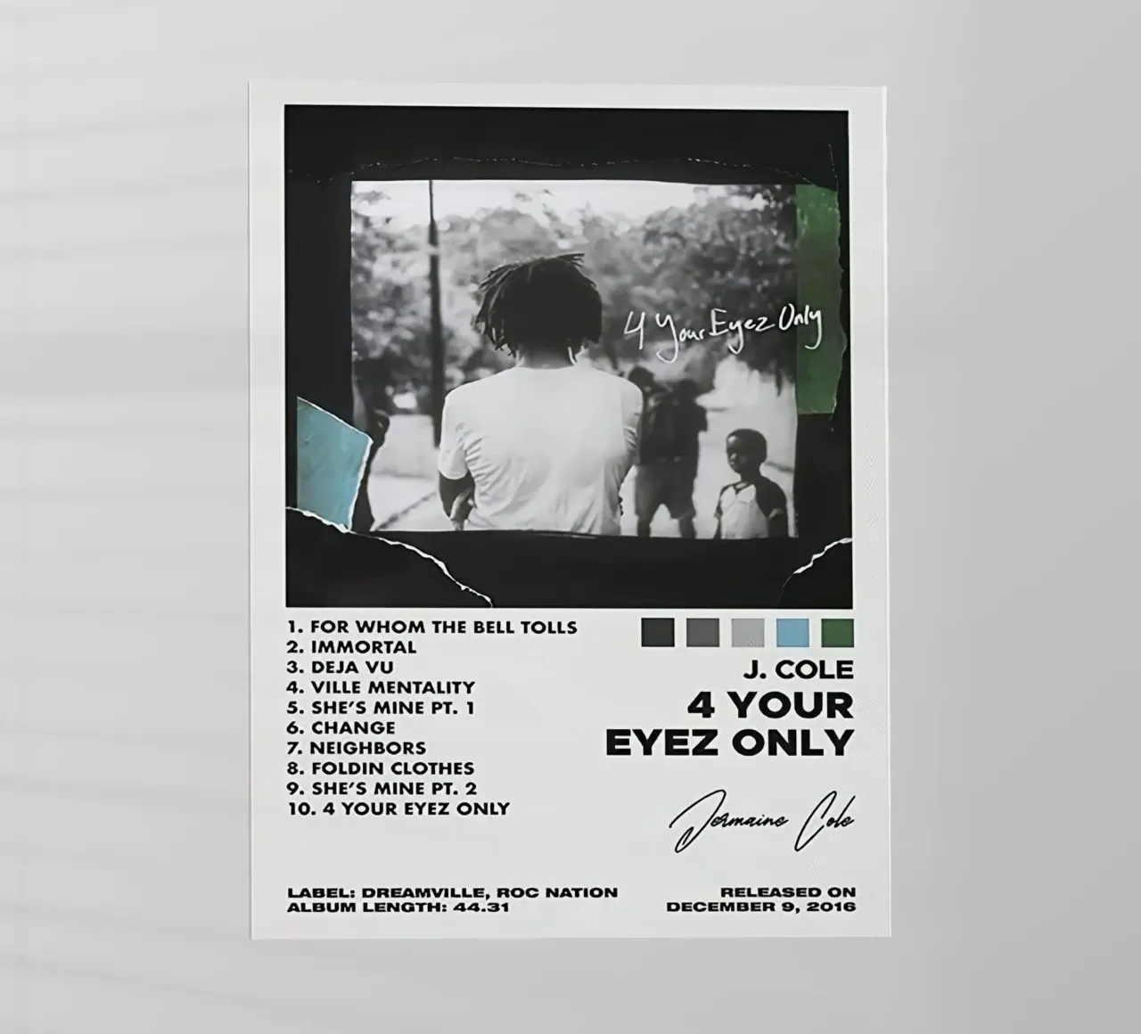 J.Cole 4 your eyez only pellicola backlit da Raptor Metafora