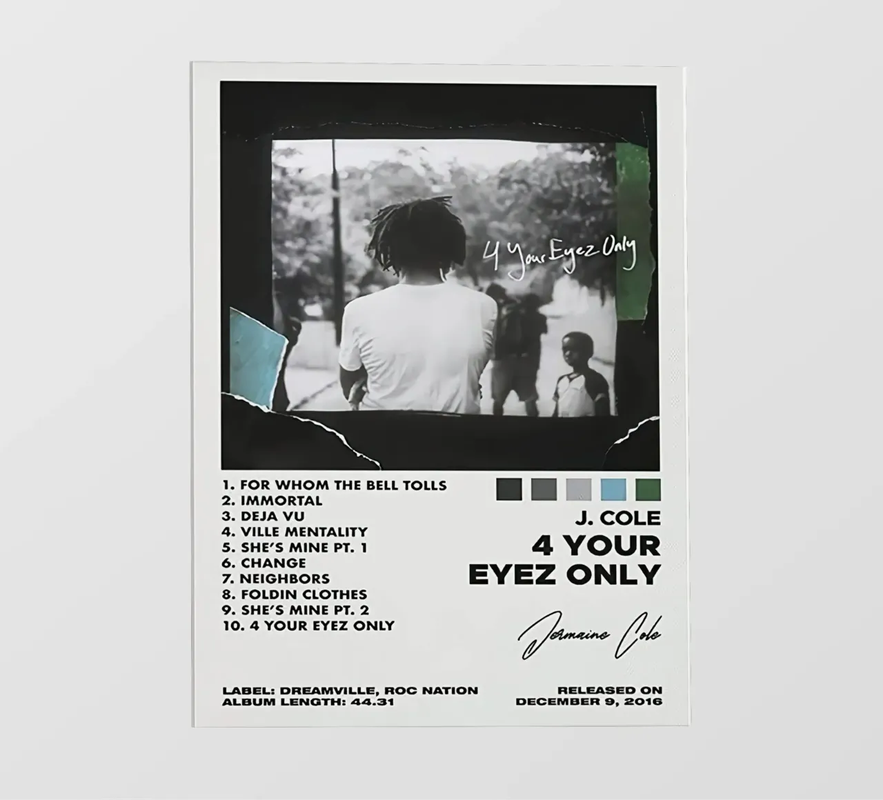 J.Cole 4 your eyez only pellicola backlit da Raptor Metafora