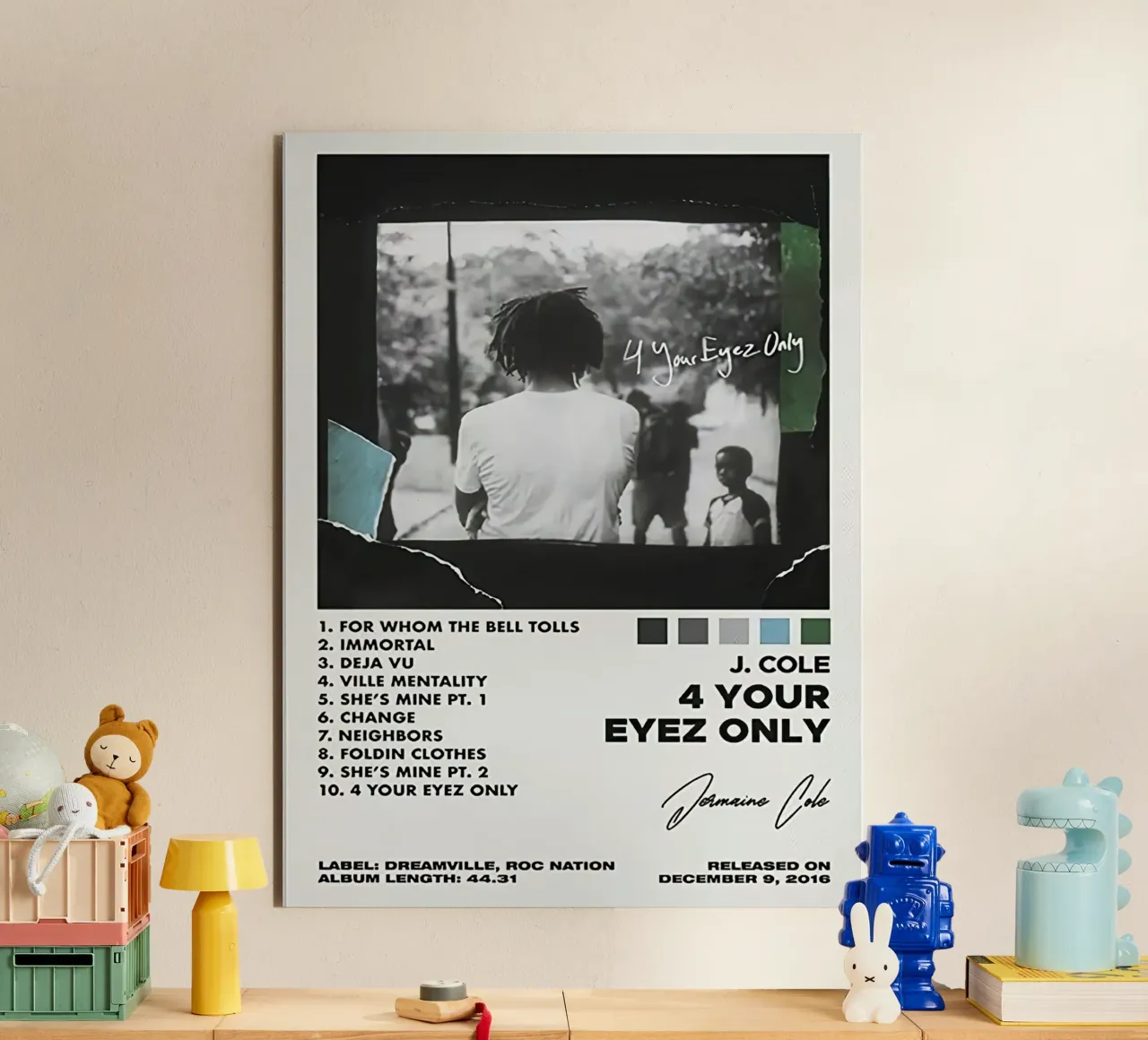 J.Cole 4 your eyez only alluminio dibond da Raptor Metafora