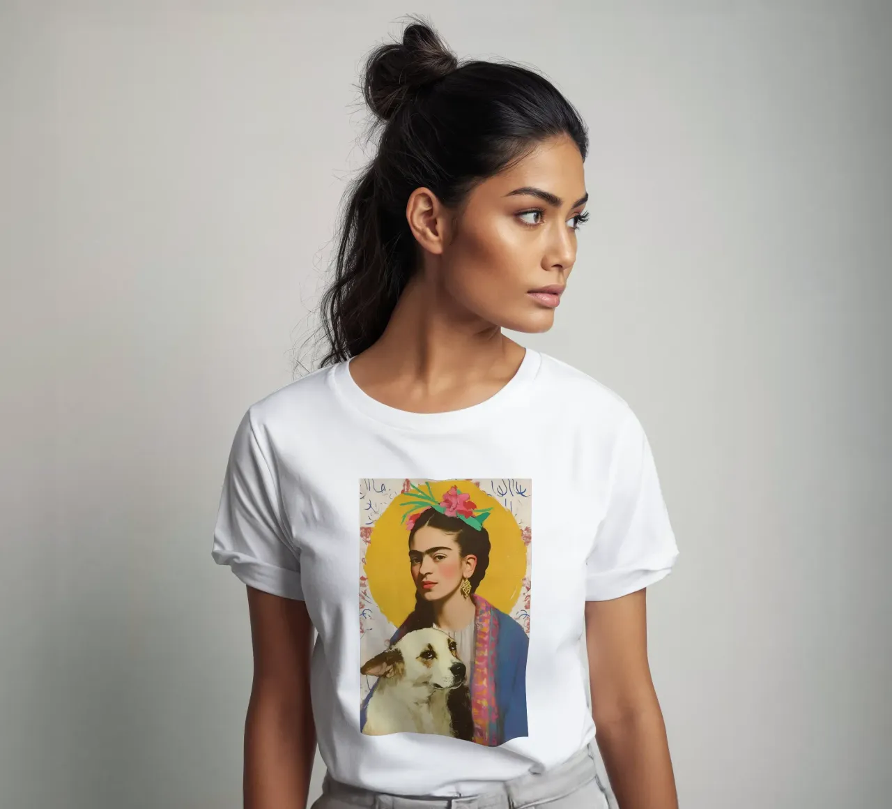 Il fedele compagno canino di Frida t-shirt da Carinaprint