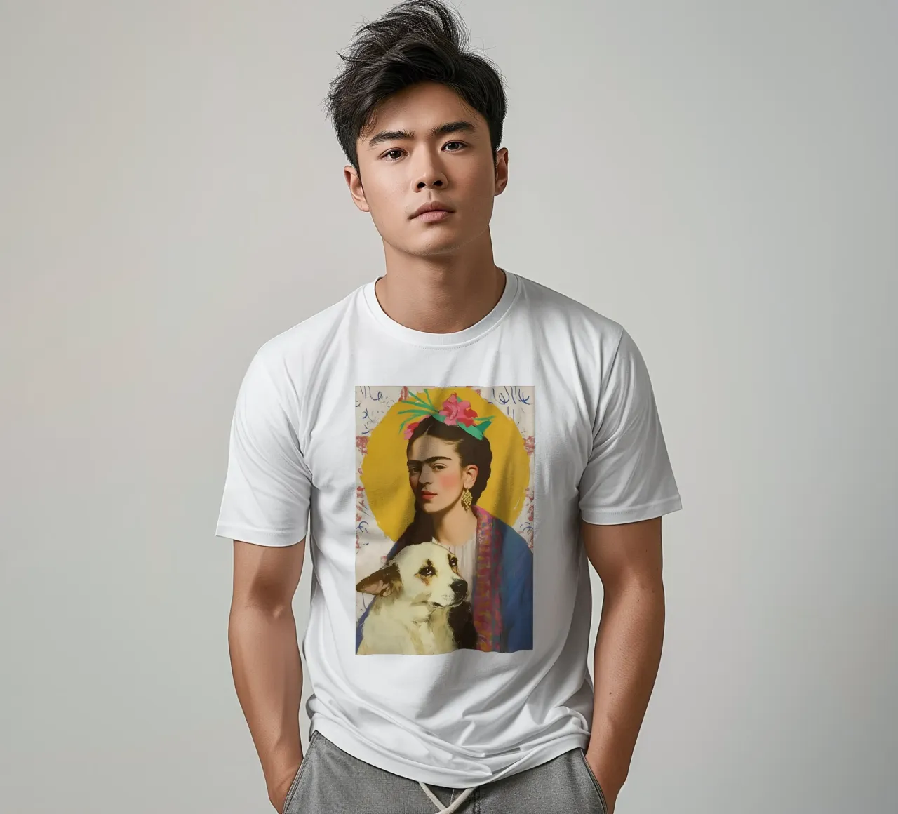 Il fedele compagno canino di Frida t-shirt da Carinaprint