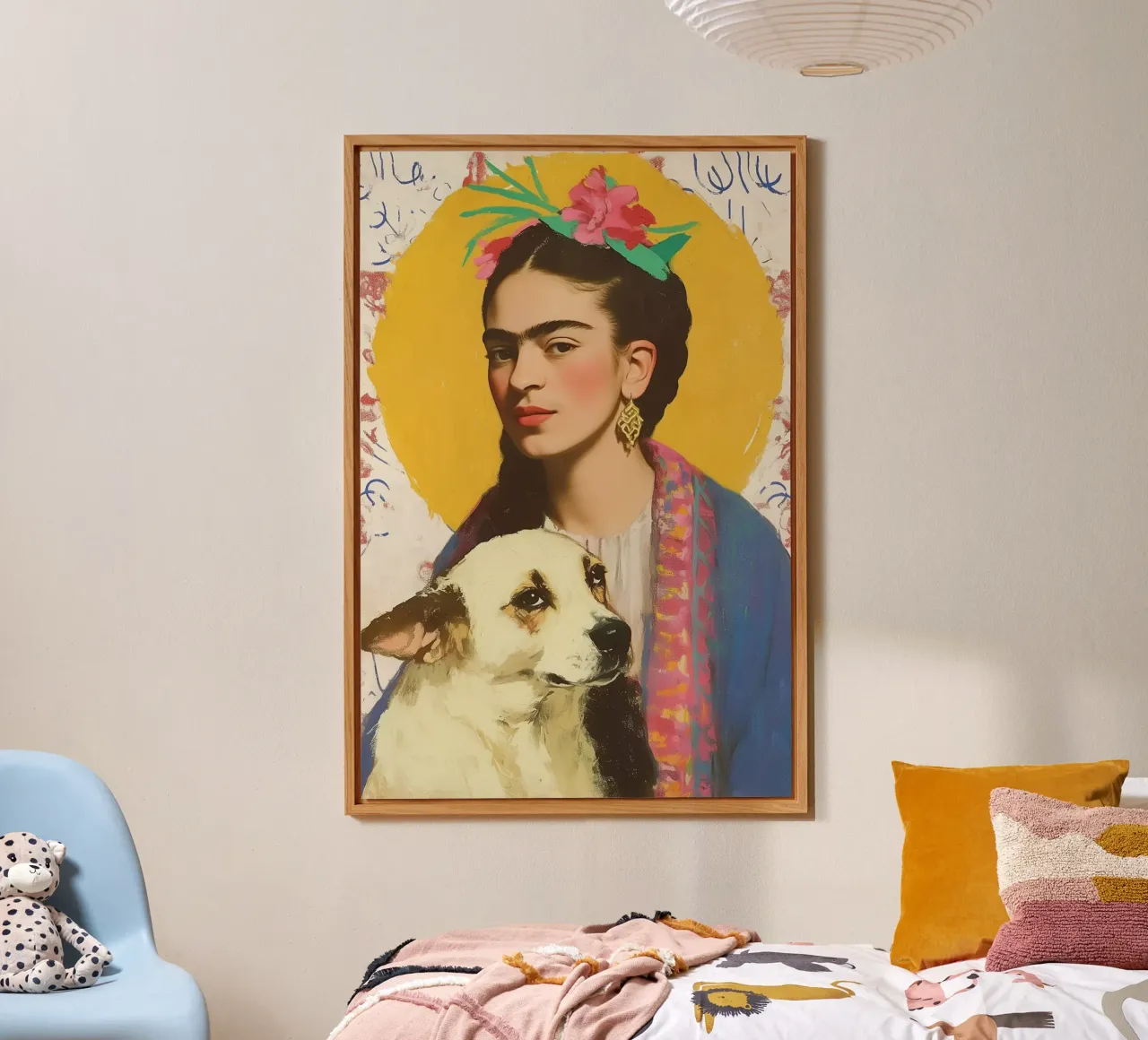 Il fedele compagno canino di Frida alluminio dibond da Carinaprint