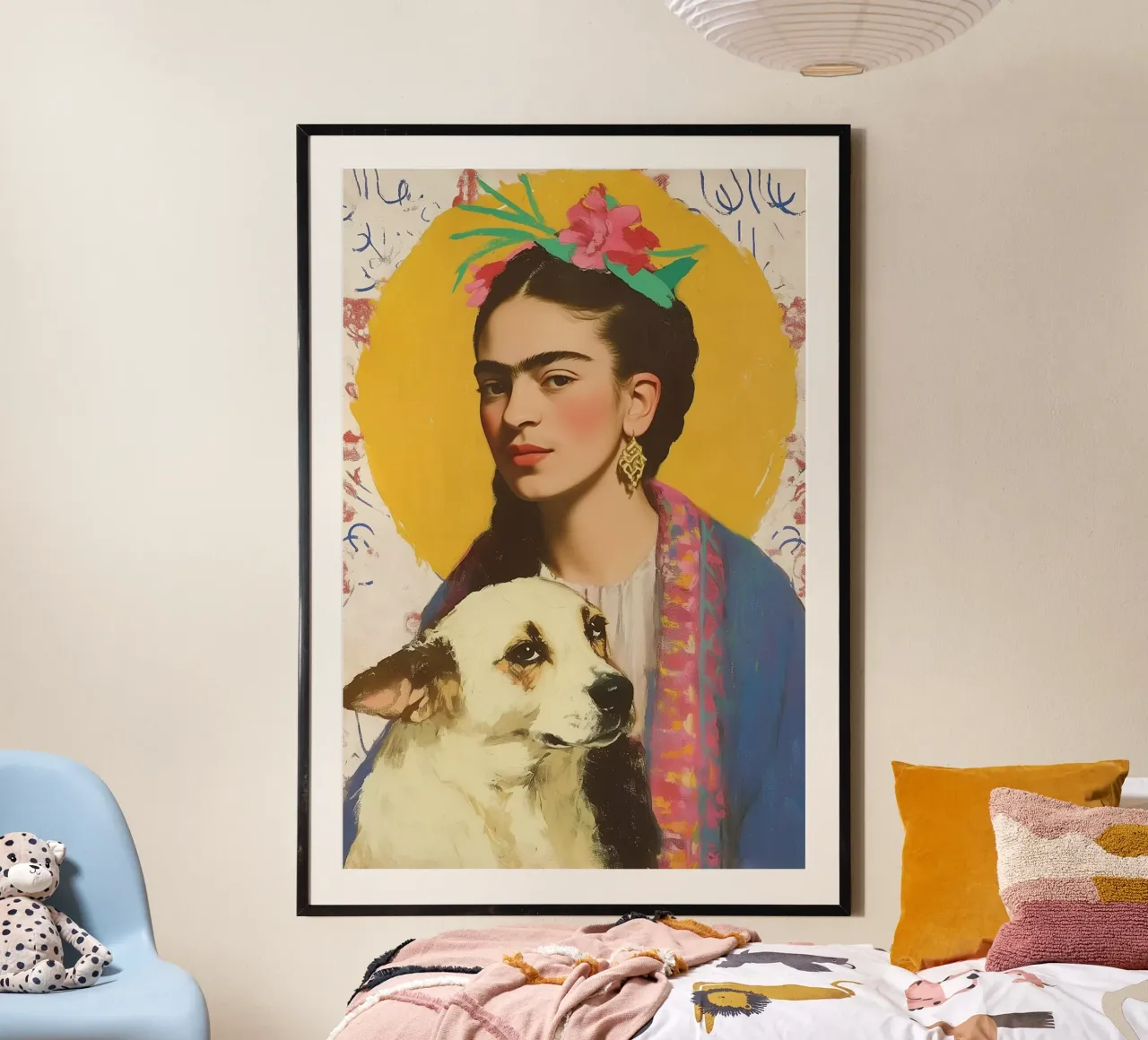 Il fedele compagno canino di Frida carta hahnemühle da Carinaprint