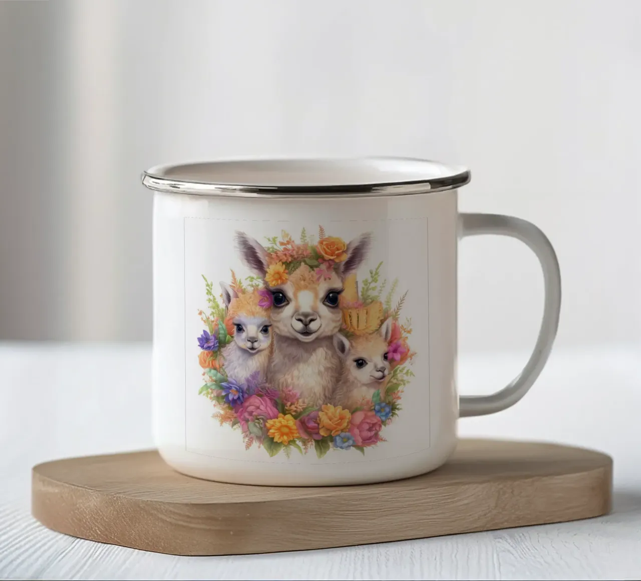 Baby Alpaca tazza in smalto da Happy Littles