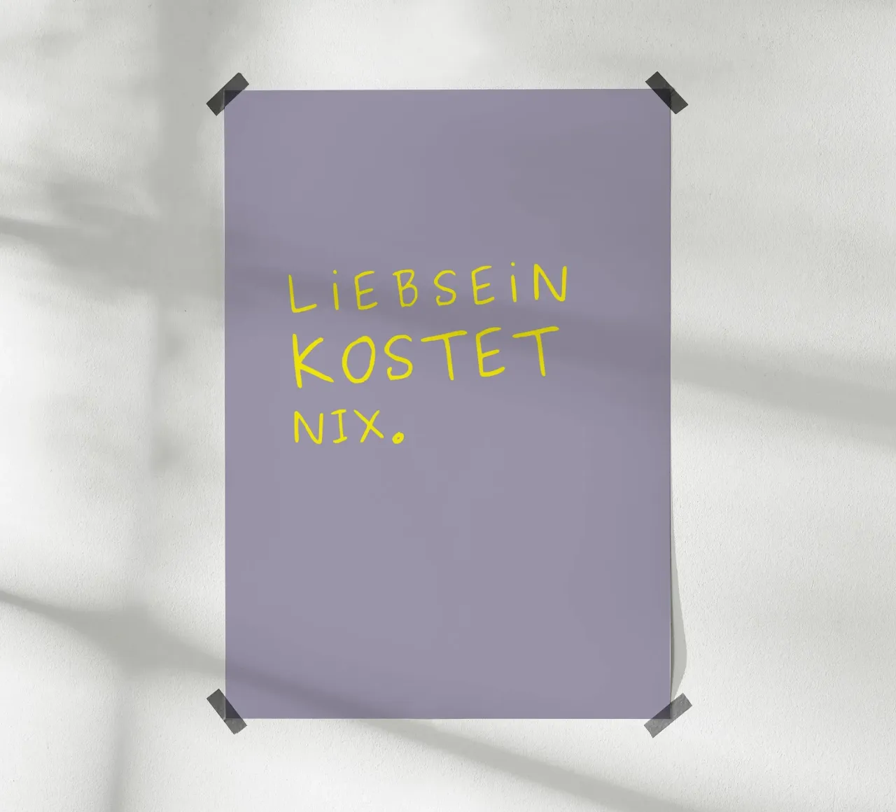 Liebsein kostet nix. carta hahnemühle da PurePeachStudio