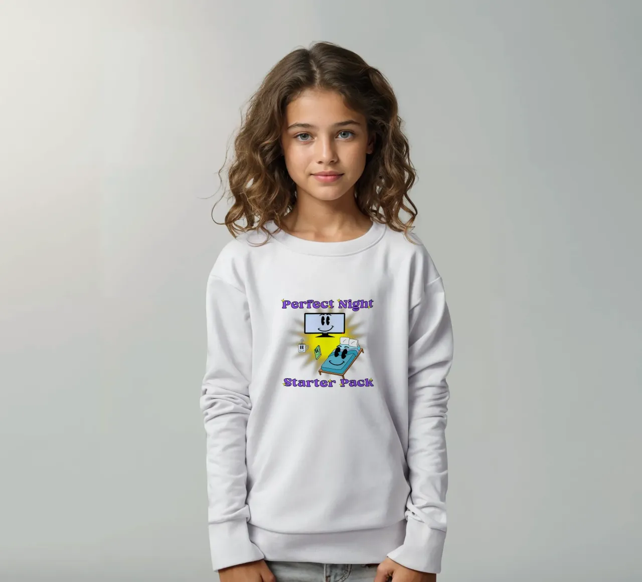 Notte perfetta Accogliente in casa Cartone animato felpa bambino da sillyindustries
