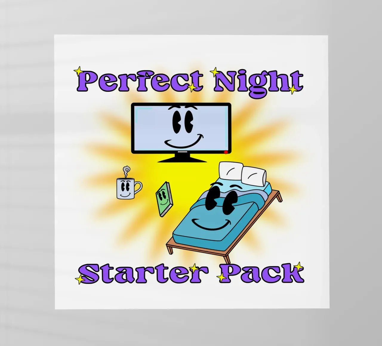 Notte perfetta Accogliente in casa Cartone animato pellicola backlit da sillyindustries