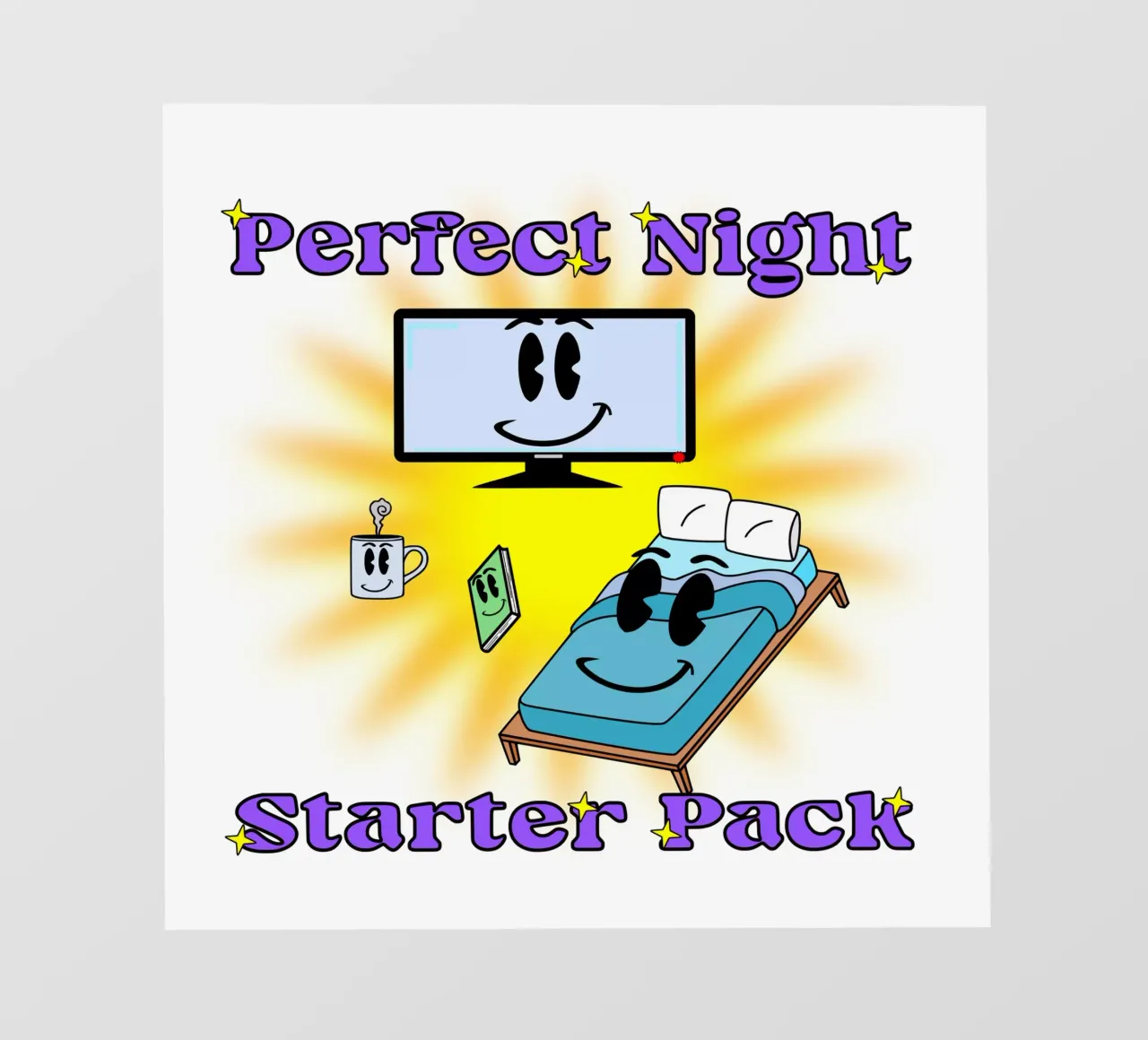 Notte perfetta Accogliente in casa Cartone animato telo in pvc da sillyindustries