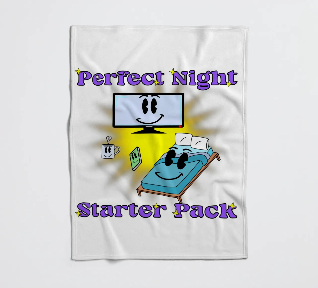 Notte perfetta Accogliente in casa Cartone animato coperta in pile da sillyindustries