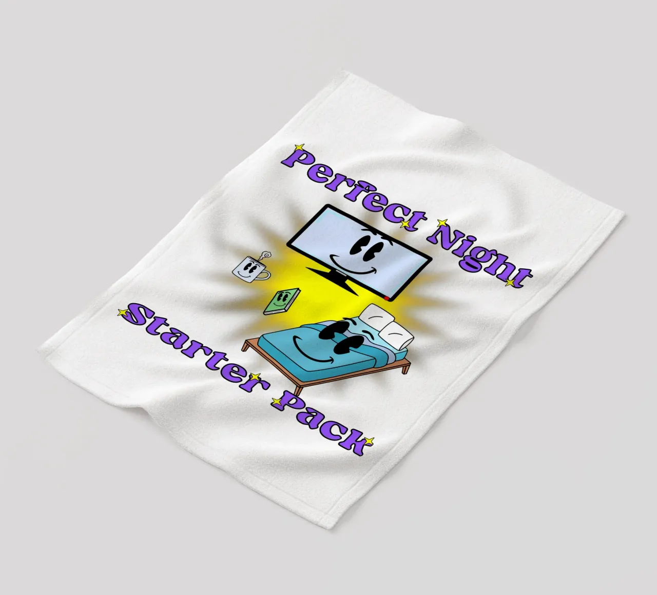 Notte perfetta Accogliente in casa Cartone animato coperta in pile da sillyindustries