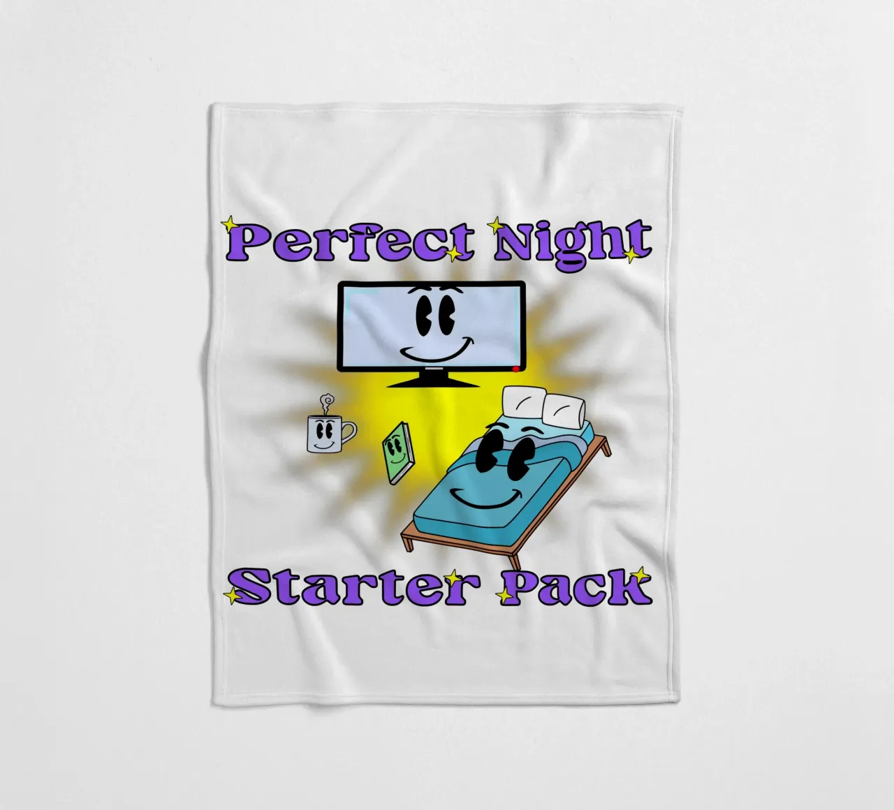 Notte perfetta Accogliente in casa Cartone animato coperta in pile da sillyindustries