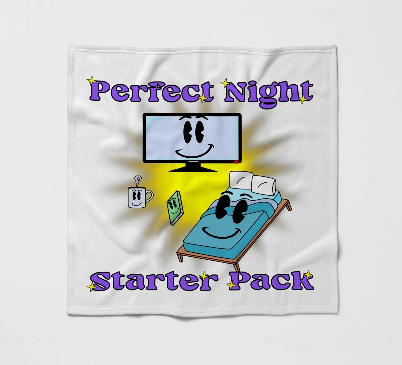 Notte perfetta Accogliente in casa Cartone animato coperta in pile da sillyindustries