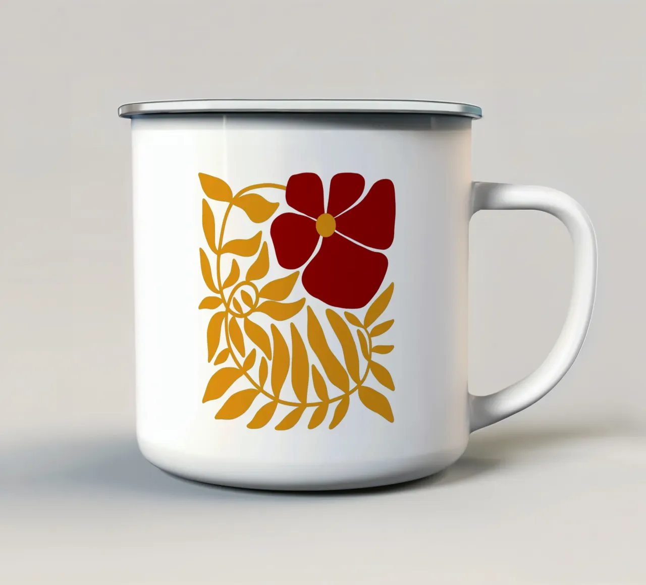 Golden Red Bold Flower tazza in smalto da TijanaArtStudio88
